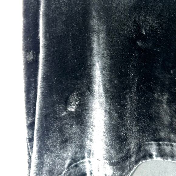 Madewell Choker Collar Short Sleeve Green Velvet Shirt Size Medium - Picture 12 of 13